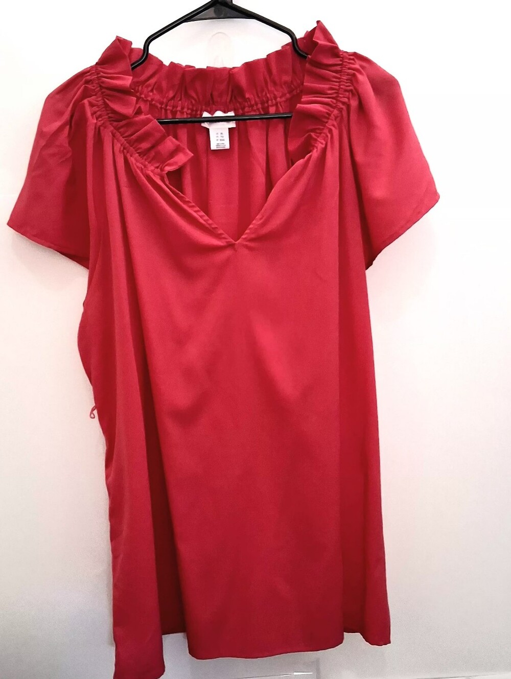 Motherhood Hot Pink Ruffle-Trim Blouse Size XL